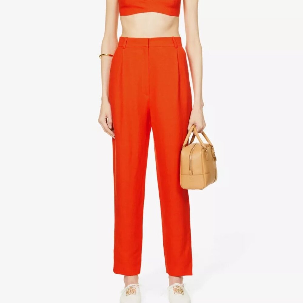 TOVE Poppy High Waisted Tapered Trouser Red 36